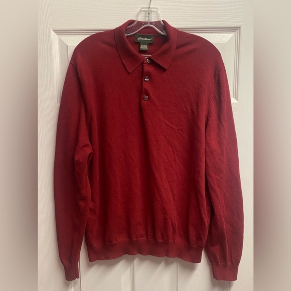 Eddie Bauer Other - Eddie Bauer Men’s Cashmere/Cotton Blend Pullover Button Sweater Size Large